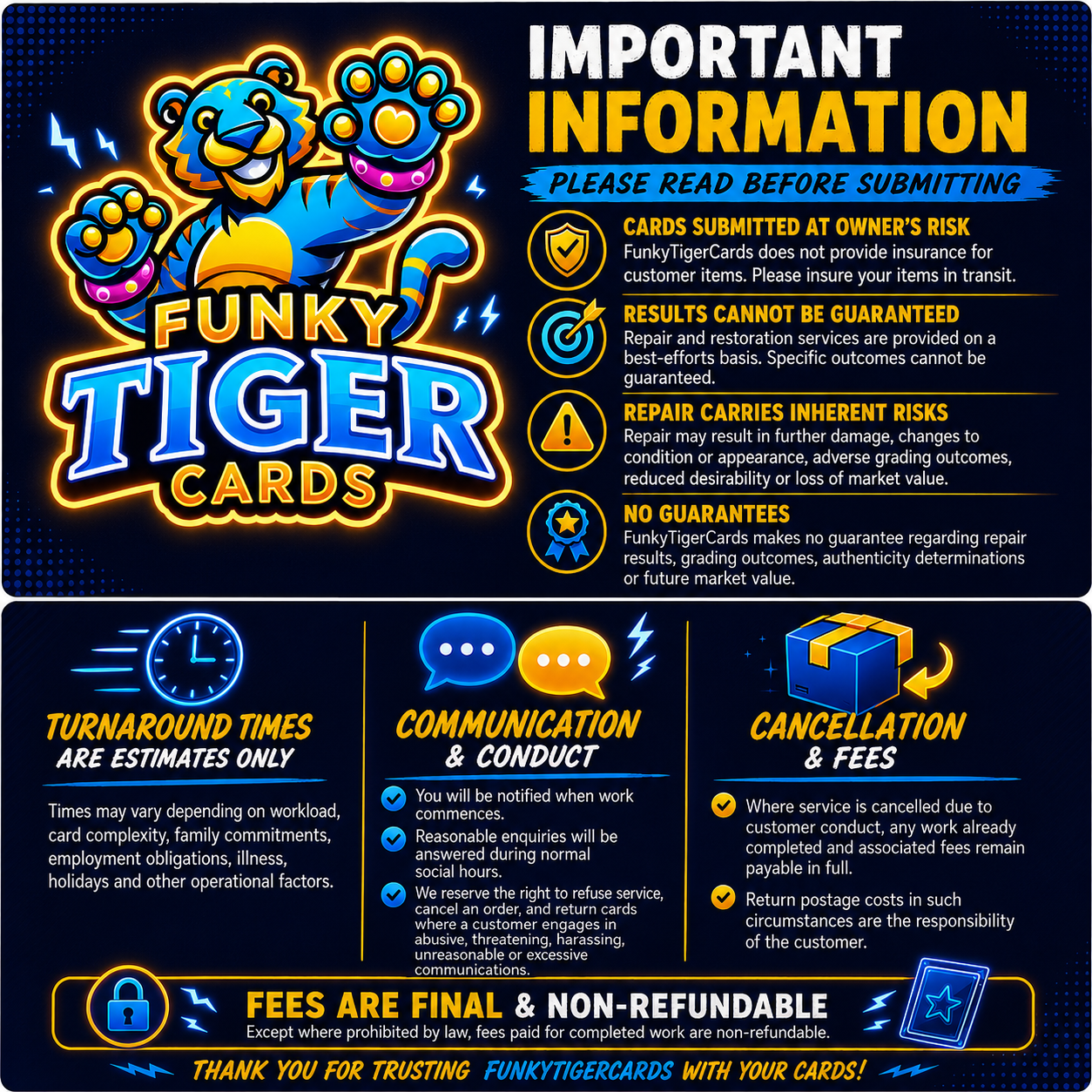 Card Show DROP OFF Terms & Conditions